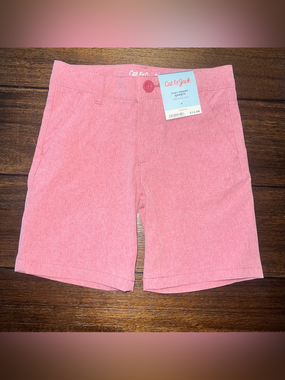 Cat & Jack Pink High-Waist Flat-Front Kid’s Shorts